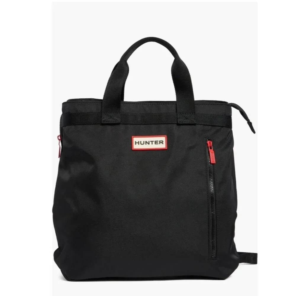 Hunter Black Hybridz-007 Backpack Tote with Padded Straps & Zip Pocket New - Picture 1 of 6